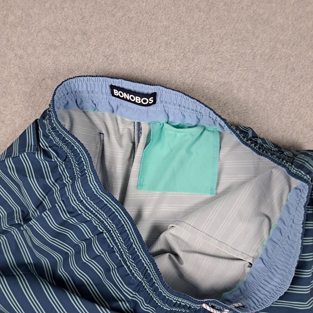 Bonobos Swim Shorts Mens 34 Striped Trunks Beach Board Shorts 9” Inch Blue - Picture 8 of 8